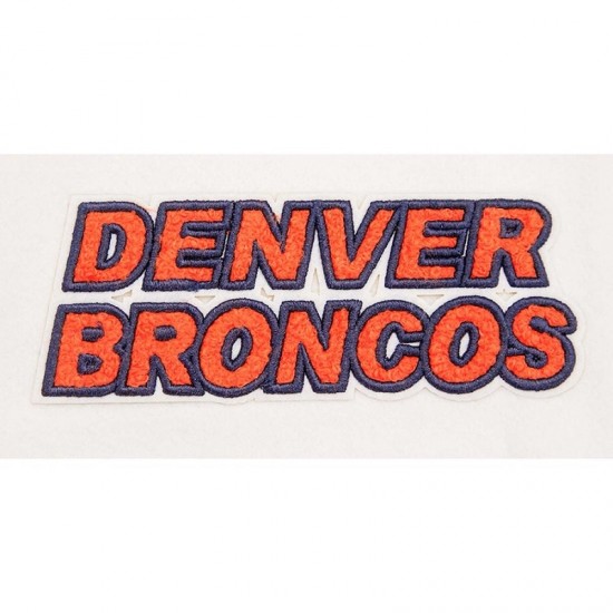 Women's Denver Broncos Pro Standard Cream Retro Classic Varsity Jacket Women's Denver Broncos Pro Standard Cream Retro Classic Varsity Jacket