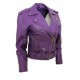 Women's Harley Quinn Stylish Brando Purple Leather Biker Jacket Women's Harley Quinn Stylish Brando Purple Leather Biker Jacket