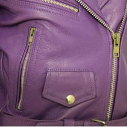 Women's Harley Quinn Stylish Brando Purple Leather Biker Jacket