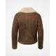 Womens Aviator B3 Distressed Brown Winter Jacket Womens Aviator B3 Distressed Brown Winter Jacket
