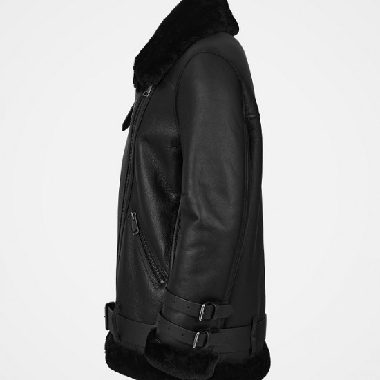 Womens Aviator B3 Sherling Black Winter Jacket Womens Aviator B3 Sherling Black Winter Jacket