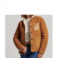 Womens Aviator Flying Shearling Jacket