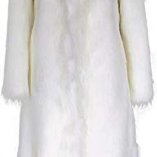 Womens Fur White Warm Faux Fur Coat
