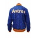 Womens Houston ASTROS SEQUIN Jacket Bomber Sparky Glitter Moon light Blue Jacket Womens Houston ASTROS SEQUIN Jacket Bomber Sparky Glitter Moon light Blue Jacket