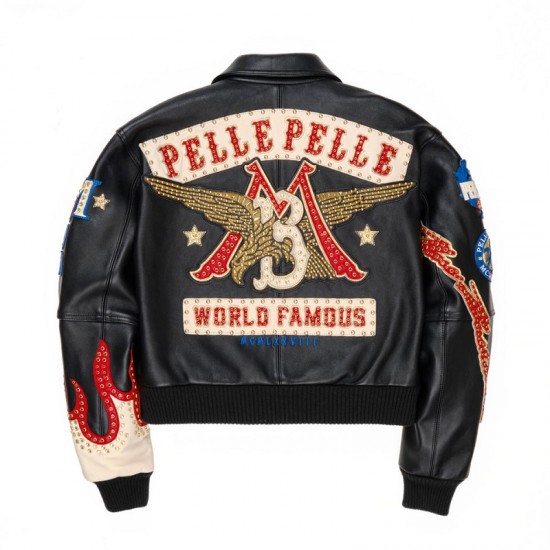 Womens Pelle Pelle World Famous Black Leather Jacket Womens Pelle Pelle World Famous Black Leather Jacket