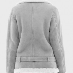 Women’s Grey Suede Shearling Jacket