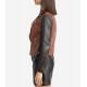 Women’s Two-Tone Leather Biker Jacket