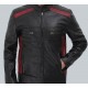 Woodrow Mens Maroon and Black Padded Leather Jacket