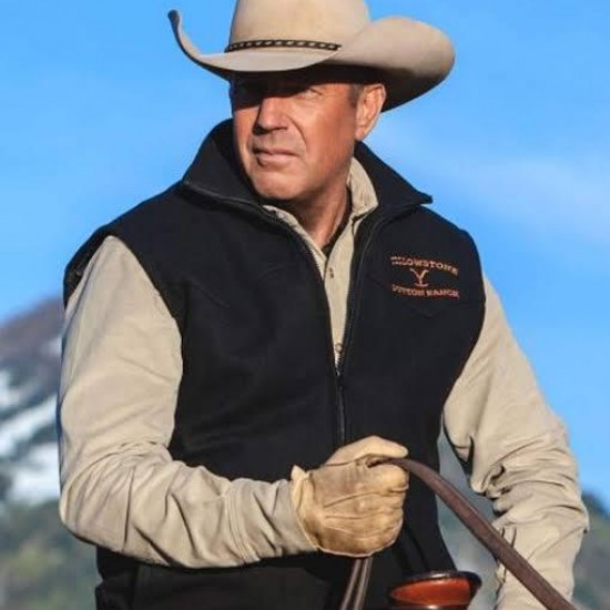 Yellowstone John Dutton Vest Kevin Costner Black Vest