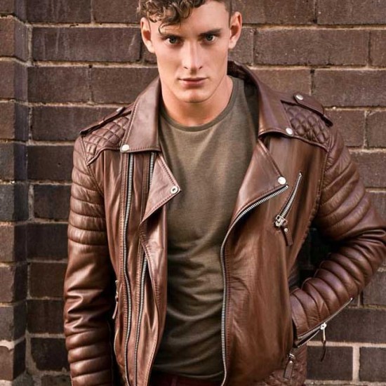 New Mens Kay Michaels Quilted Creased Antique Brown Jacket New Mens Kay Michaels Quilted Creased Antique Brown Jacket