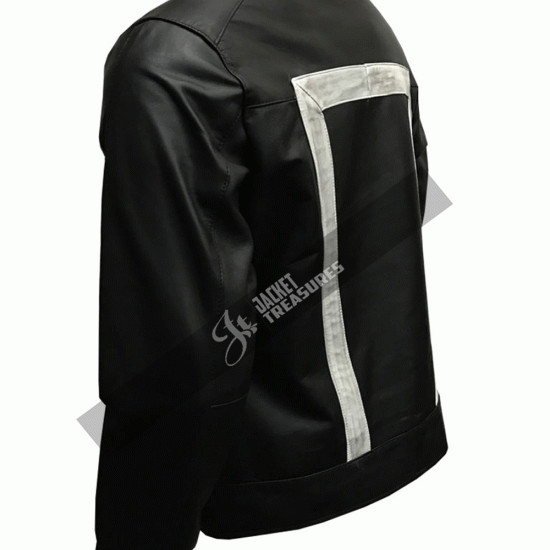 Men's Ghost Rider Marvel Agent Of Shield Black Leather Jacket Men's Ghost Rider Marvel Agent Of Shield Black Leather Jacket