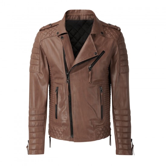 New Mens Kay Michaels Quilted Creased Antique Brown Jacket New Mens Kay Michaels Quilted Creased Antique Brown Jacket