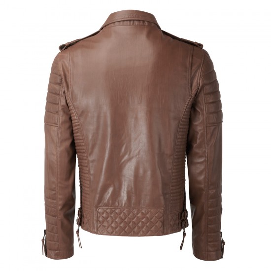 New Mens Kay Michaels Quilted Creased Antique Brown Jacket New Mens Kay Michaels Quilted Creased Antique Brown Jacket