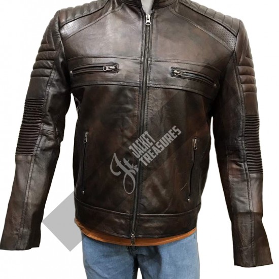 New Men's Cafe Racer Vintage Motorcycle Jacket New Men's Cafe Racer Vintage Motorcycle Jacket