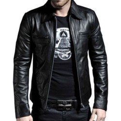 New Men's Genuine Lambskin Leather Motorcycle Jacket Slim Fit Biker Jacket