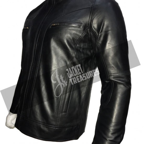 New Men's Stylish Black Skin Motorcycle Leather Jacket New Men's Stylish Black Skin Motorcycle Leather Jacket
