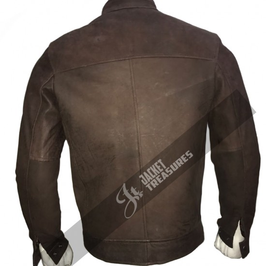 New Men's Vintage Biker Choco Buff Skin Motorcycle Cafe Racer Leather Jacket