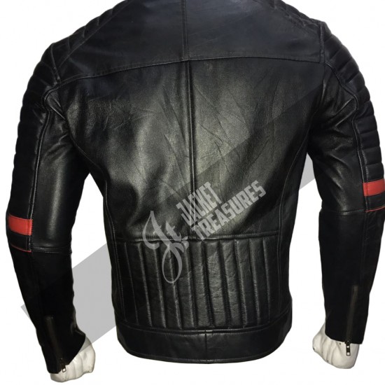 New Men's Vintage Cafe Racer Motorcycle Black Jacket New Men's Vintage Cafe Racer Motorcycle Black Jacket
