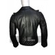 New Men's Padded Shoulders Quilted Motorcycle Black Leather Jacket 