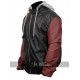 Justice League Barry Allen Flash Leather Jacket With Fleece Hood