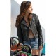 Emma Watson Biker Style Cropped Black Leather Jacket