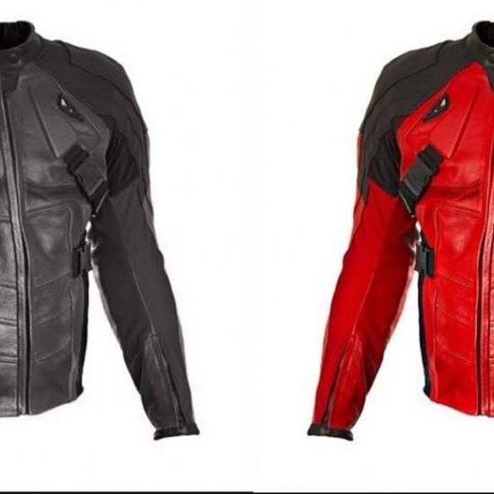 New Men's DeadPool Motorbike Leather Jacket