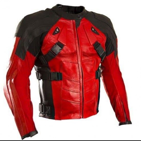 New Men's DeadPool Motorbike Leather Jacket