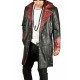Devil May Cry Dante Maroon and Black Leather Trench Coat Devil May Cry Dante Maroon and Black Leather Trench Coat