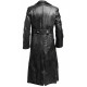 German Classic Officer WW2 Military Uniform Black Leather Trench Coat