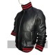 New Men's Stylish Red And Black Stripes Leather Jacket New Men's Stylish Red And Black Stripes Leather Jacket