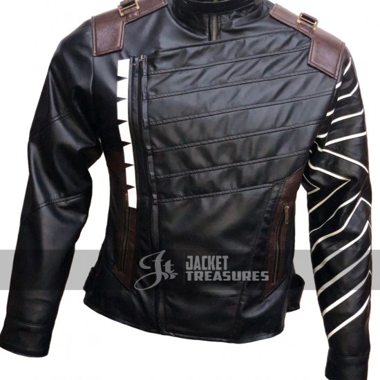 Infinity War Bucky Barnes Winter Soldier White Wolf Jacket Costume Infinity War Bucky Barnes Winter Soldier White Wolf Jacket Costume
