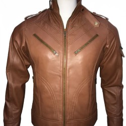 NEW Men's Cafe Racer Slim Fit Biker Vintage Motorcycle Leather Jacket