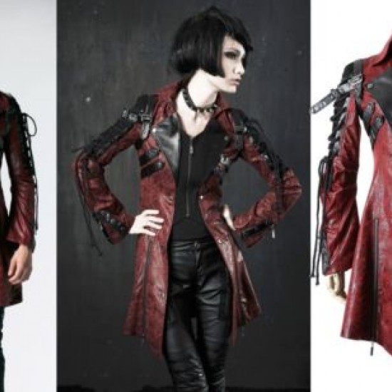 New Unisex Punk Rave Poison Faux Leather Goth Steampunk Military Coat New Unisex Punk Rave Poison Faux Leather Goth Steampunk Military Coat