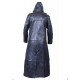 New Men's Steampunk Gothic Matrix Trench Removable Hood Black Coat