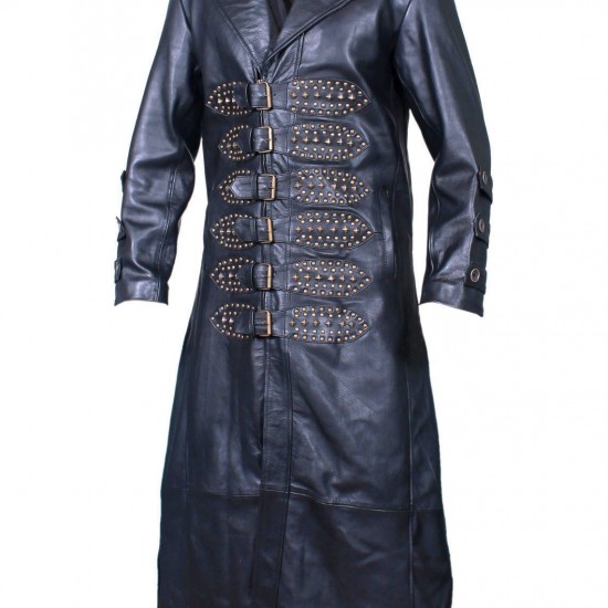 New Men's Steampunk Gothic Matrix Trench Removable Hood Black Coat New Men's Steampunk Gothic Matrix Trench Removable Hood Black Coat