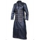 New Men's Steampunk Gothic Matrix Trench Removable Hood Black Coat