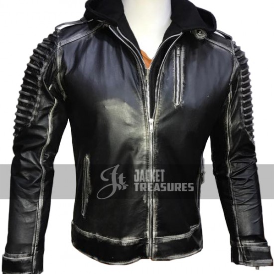 Suicide Squad The Killing Joker Hooded Black Leather Jacket Suicide Squad The Killing Joker Hooded Black Leather Jacket