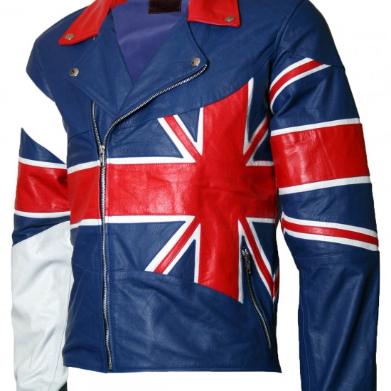 UK Union England Flag Biker Leather Jacket UK Union England Flag Biker Leather Jacket
