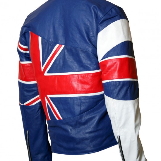 UK Union England Flag Biker Leather Jacket UK Union England Flag Biker Leather Jacket