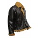 Ginger Shearling Aviator B3 Fly Sheep Bomber Leather Jacket