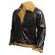 Ginger Shearling Aviator B3 Fly Sheep Bomber Leather Jacket