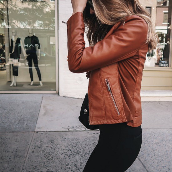 Women's Designer Slim fit Lambskin Motorcycle Jacket Women's Designer Slim fit Lambskin Motorcycle Jacket