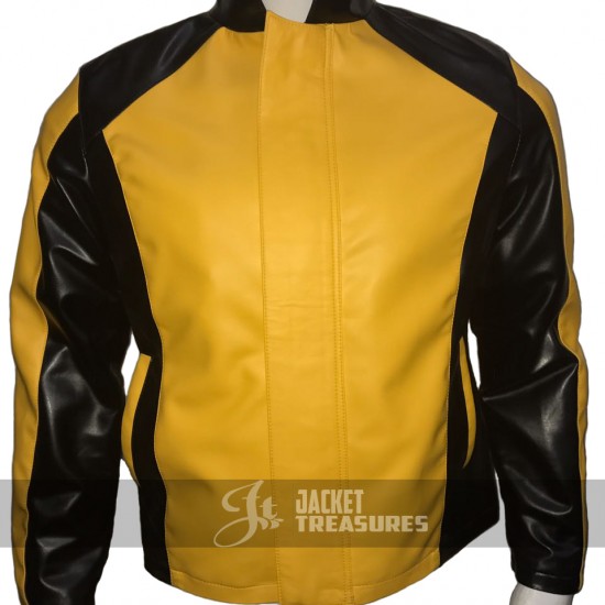 New Men's Leather Jacket Yellow Color Cole Macgrath Infamous 2 Game 