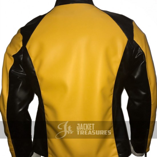 New Men's Leather Jacket Yellow Color Cole Macgrath Infamous 2 Game 