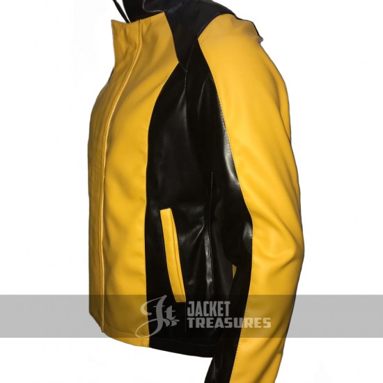 New Men's Leather Jacket Yellow Color Cole Macgrath Infamous 2 Game 