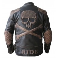 New Men’s Biker Reinforced Vintage Distressed Skull Leather Jacket