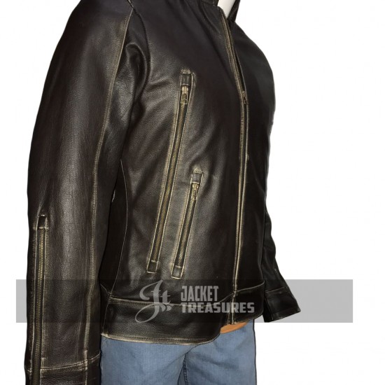 New Men's Motorcycle Vintage Cafe Racer Distressed Jacket New Men's Motorcycle Vintage Cafe Racer Distressed Jacket