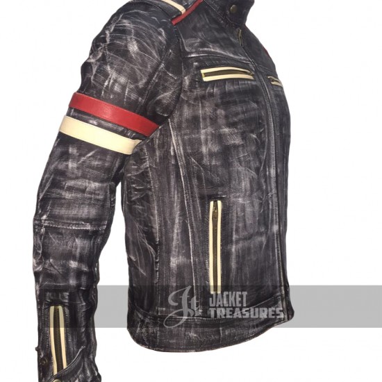 New Men's Vintage Motorcycle Cafe Racer Jacket New Men's Vintage Motorcycle Cafe Racer Jacket