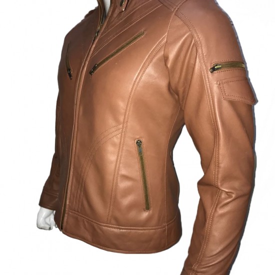 NEW Men's Cafe Racer Slim Fit Biker Vintage Motorcycle Leather Jacket