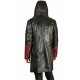Devil May Cry Dante Maroon and Black Leather Trench Coat Devil May Cry Dante Maroon and Black Leather Trench Coat
